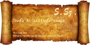 Sváb Szilvánusz névjegykártya